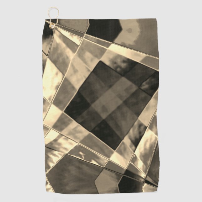 Rechtecke in Holz oder Beige geneigt? Golfhandtuch (Vorderseite)