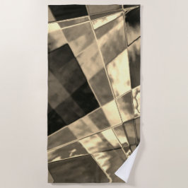 Rechtecke in Holz oder Beige geneigt? Strandtuch