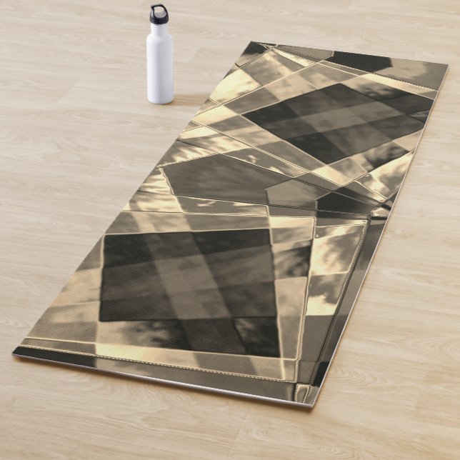 Rechtecke in Holz oder Beige geneigt? Yogamatte (Beispiel)