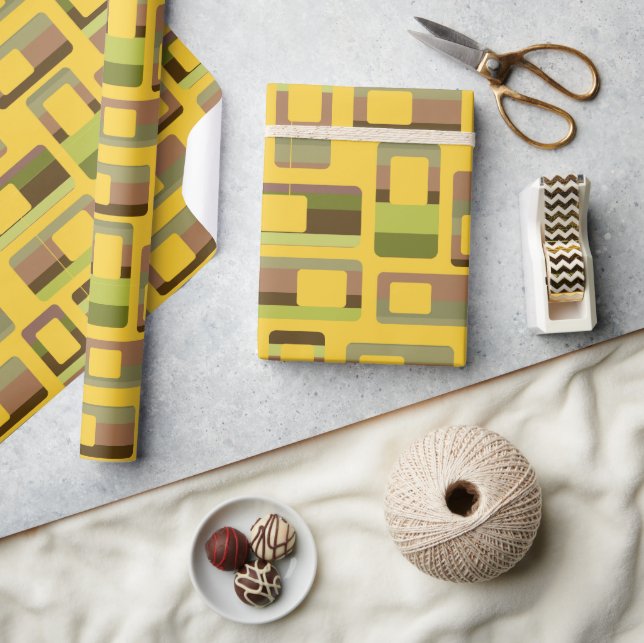 Rechtecke mit goldenem Streifen Geschenkpapier (Kunsthandwerk)