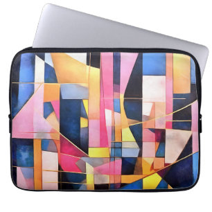 Rechtecke und Dreiecke Geometrisch Abstrakt Laptopschutzhülle