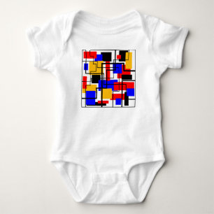 Rechtecke und Linien im Bauhaus - weiß Baby Strampler