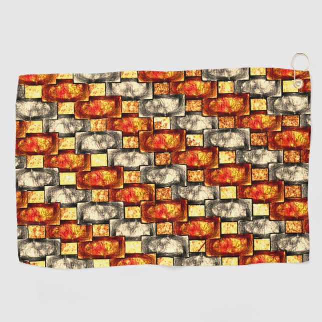 Rechteckige, beige und rötliche Schnitte Golfhandtuch (Horizontal)