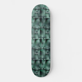 Rechteckige Formen in dunkel und gepunktet grün Skateboard