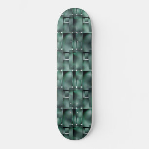 Rechteckige Formen in dunkel und gepunktet grün Skateboard