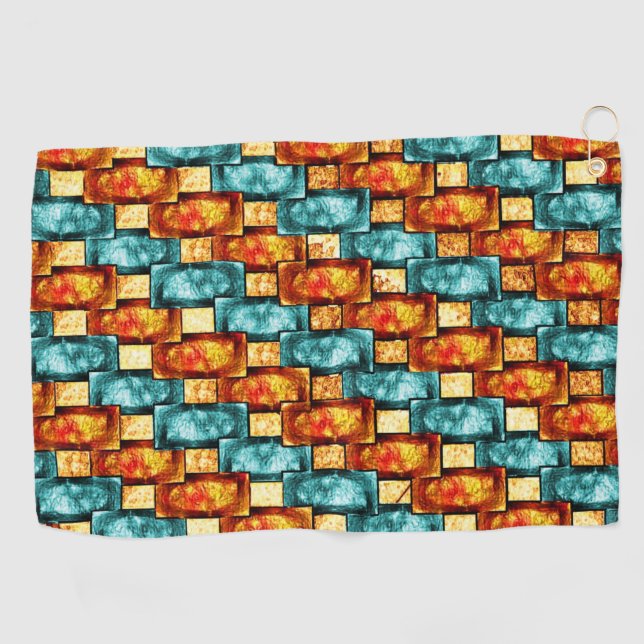 Rechteckige, geschnitzte und gefärbte Teller, Oran Golfhandtuch (Horizontal)