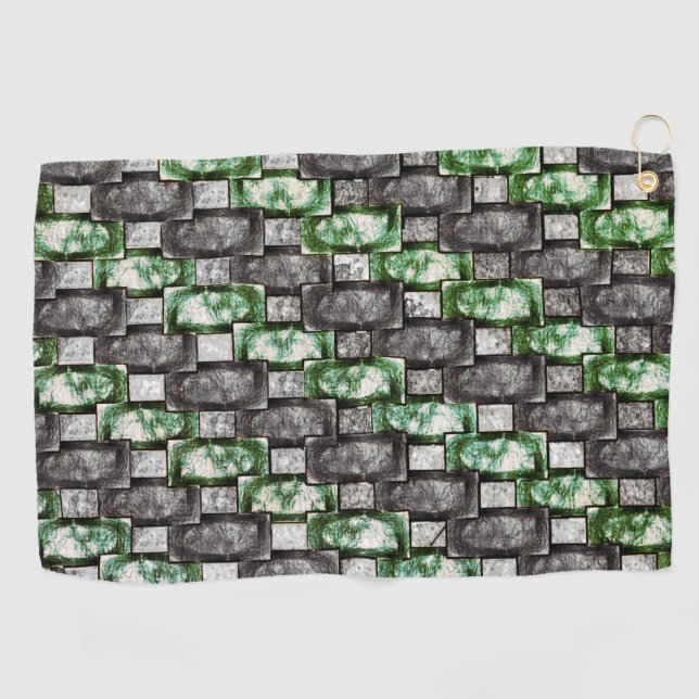 Rechteckige Schnitte und gefärbte, graugrüne Golfhandtuch (Horizontal)