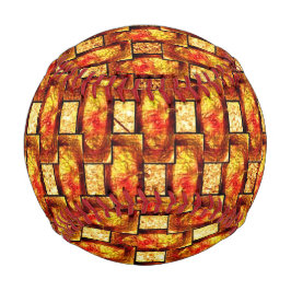 Rechteckige Teller, geschnitzt und farbig, orange Baseball