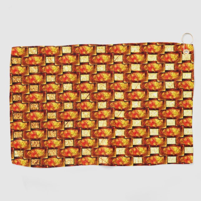 Rechteckige Teller, geschnitzt und farbig, orange Golfhandtuch (Horizontal)