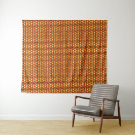 Rechteckige Teller, geschnitzt und farbig, orange Wandteppich
