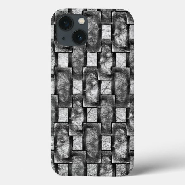 Rechteckige Teller geschnitzt und gefärbt, schwarz Case-Mate iPhone Hülle (Rückseite)