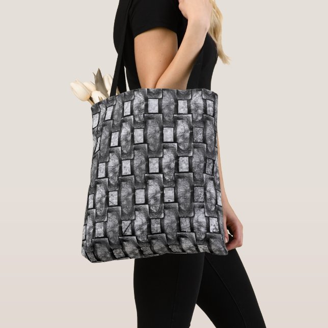 Rechteckige Teller geschnitzt und gefärbt, schwarz Tasche (Von Nahem)