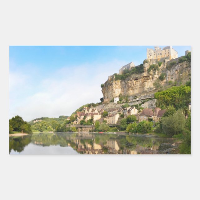 rechteckiger Aufkleber Beynac-et-Cazenac und Dordo (Vorderseite)