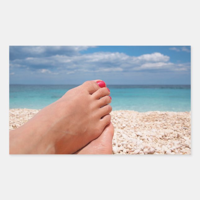 rechteckiger Aufkleber für Sommerferien (Vorderseite)