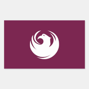 Rechteckiger Aufkleber mit der Flagge von Phoenix