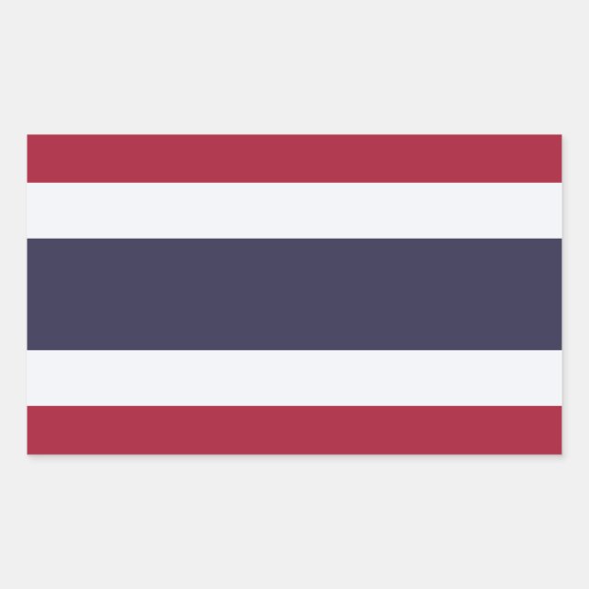 Rechteckiger Aufkleber mit Flagge Thailands (Vorderseite)