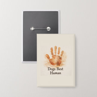 Rechteckiger Button mit Handabdruck des Menschen -