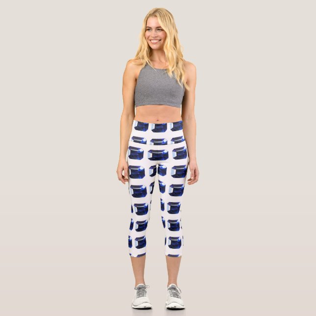 Rechteckiges Sapphire Blue Capri Leggings (Vorderseite)