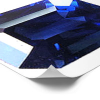 Rechteckiges Sapphire Blue