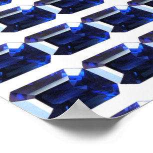 Rechteckiges Sapphire Blue Poster