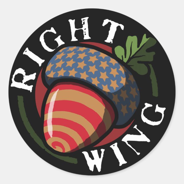 Rechter Flügel Politisch Runder Aufkleber (Vorderseite)