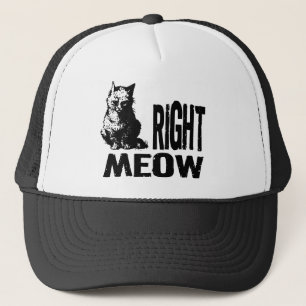Rechter MEOW! Lustige schlechte Miezekatze Truckerkappe
