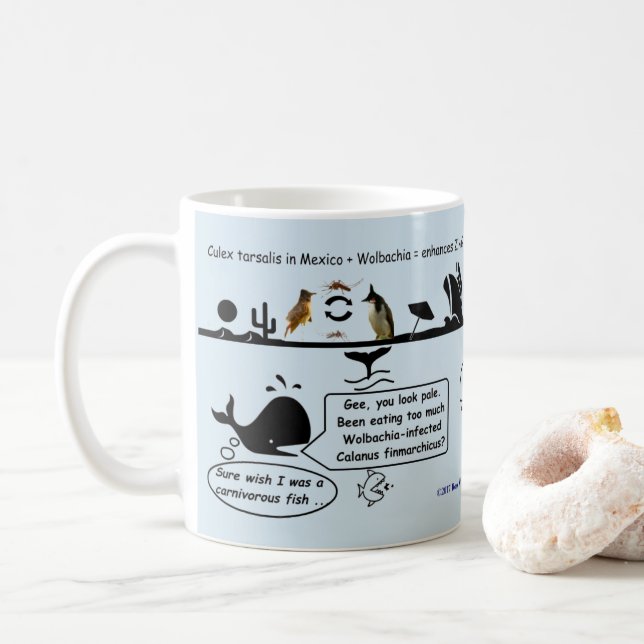 Rechter Wal-Tests Nordatlantiks durch Rose Kaffeetasse (Mit Donut)