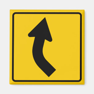 Rechtes Kurven-voran Landstraßen-Zeichen Magnet