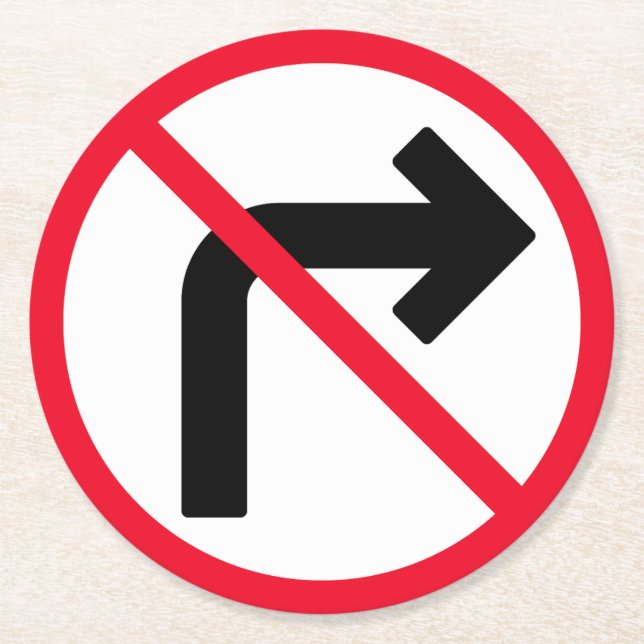 Rechtes Zeichen verboten | Kundenspezifische Round Runder Pappuntersetzer (Vorderseite)