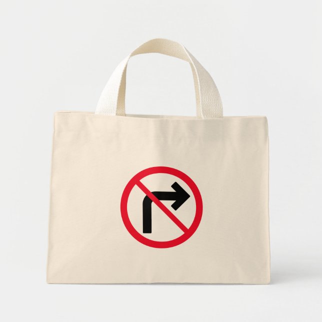 Rechtes Zeichen verboten | Tiny Tote Bag Mini Stoffbeutel (Vorne)