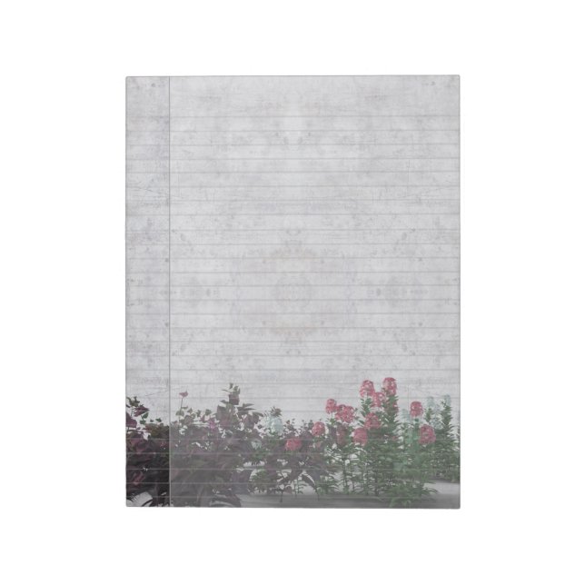 Rechtlicher Notepad auf dem Blumengrenzengrauen Ma Notizblock (Rotiert)