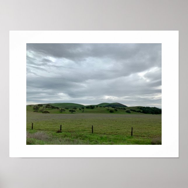Rechts Seite der grünen Farbfotografie der Straße Poster (Vorne)