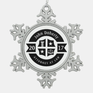 Rechtsanwalt 20XX Anwalt   Dekorativ Schneeflocken Zinn-Ornament