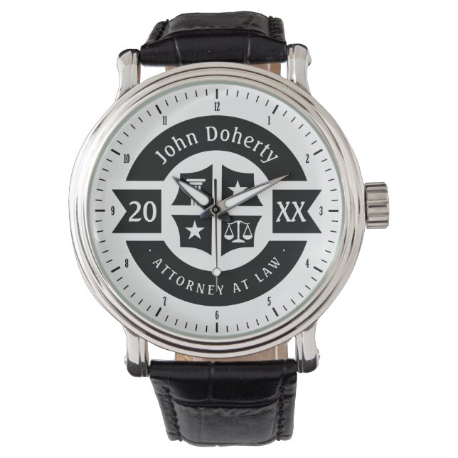 Rechtsanwalt 20XX Anwalt | Schwarz Armbanduhr (Vorderseite)