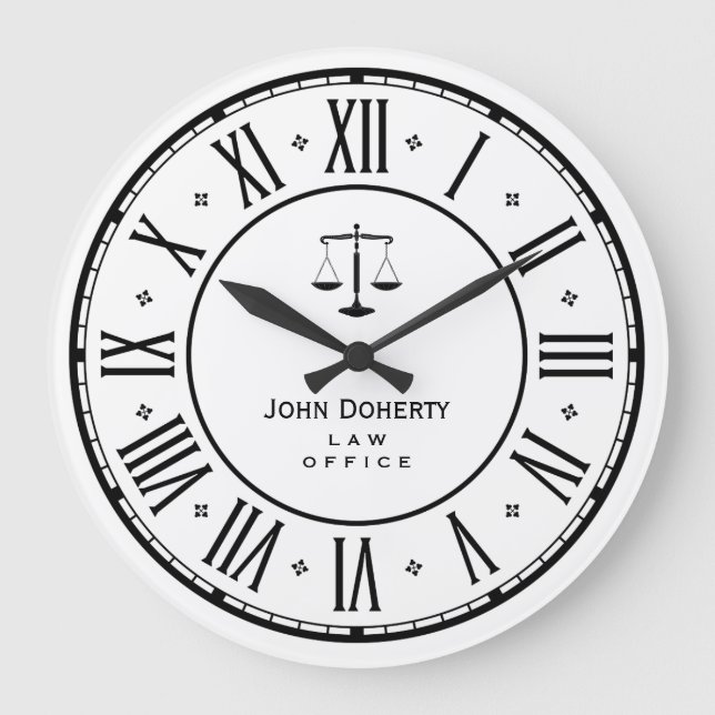 RECHTSANWALT am GESETZ| eleganten noblen Geschenk Große Wanduhr (Vorderseite)