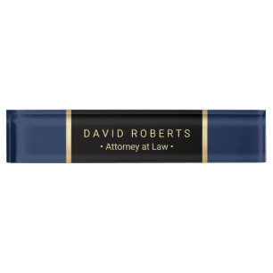 Rechtsanwalt Anwaltskanzlei Modern Blau & Gold Namensplakette
