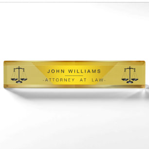 Rechtsanwalt bei Law Gold Black Legal Scale Classi Namensplakette