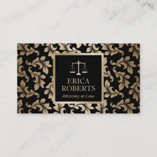 Rechtsanwalt bei Law Luxury Black & Gold Damask An Visitenkarte