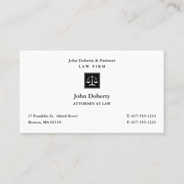 Rechtsanwalt | Classic Lawyer Black Business Ca Visitenkarte (Vorderseite)