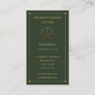 Rechtsanwalt   Elegant Gold Green Visitenkarte