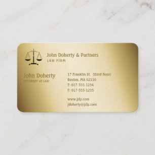 Rechtsanwalt   Elegantes Gold Visitenkarte