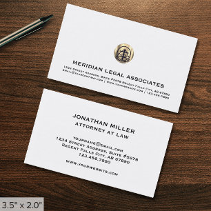 Rechtsanwalt Elegantes White Gold Siegel Visitenkarte