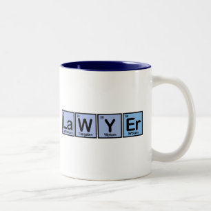 Rechtsanwalt gemacht von den Elementen Zweifarbige Tasse