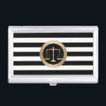 Rechtsanwalt Gesetzesgoldskala-am modernen Visitenkarten Dose<br><div class="desc">Rechtsanwalt Gesetzesgoldskala-am modernen Streifen-Rechtsanwalt-Visitenkarte-Halter.</div>