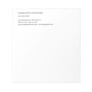 Rechtsanwalt im Trend Minimalistisch Elegant Einfa Notizblock