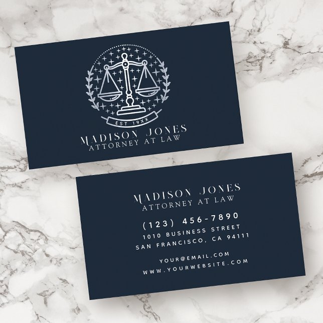 Rechtsanwalt in Law Blue und Silver Lawyer Busines Visitenkarte (Von Creator hochgeladen)