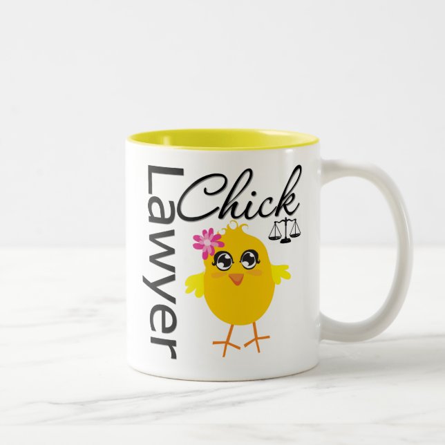 Rechtsanwalt-Küken Zweifarbige Tasse (Rechts)