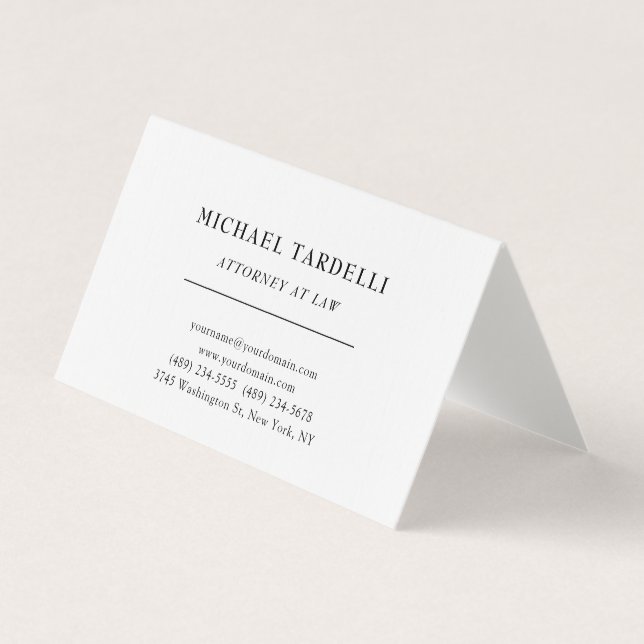 Rechtsanwalt Linen Minimalistisch Classical Pro Visitenkarten (Vorderseite)