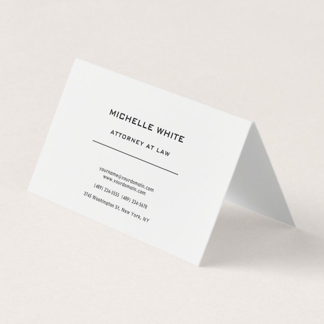 Rechtsanwalt Minimalistisch Beruflich Visitenkarten (Vorderseite)
