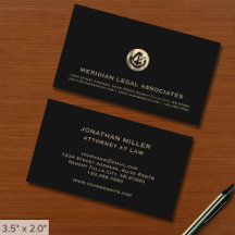 Rechtsanwalt mit "Law Black and Gold Business Card
